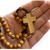 Rosary Pouch with Olive Wood Catholic Rope Rosary from Israel,