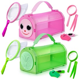 Bug Catcher Kit for Kids, 10 Pcs Bug Collection Kit for kids, Outdoor Explore Kit with 2 Pcs Bug Cage, Tweezers, Magnifying Glass, Butterfly Nets and Whistles, Outdoor Toys Gift for Boys Girls 3-12