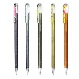 Pentel Hybrid - Dual Metallic - Liquid Gel Rollerball Pens - K110 - Metallic Set - Pack of 5