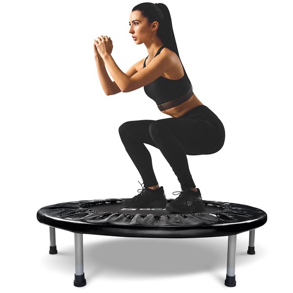 BCAN 38" Foldable Mini Trampoline Fitness Trampoline with Safety Pad,Rebounder