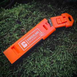 Borderland Bushcraft Camping Survival Whistles with Ferro Rod Firesteel Built-In Perfect for Outdoor Bushcraft EDC Kits - Loud Pealess Waterproof Emergency Survival Hiking Safety Whistle - Pack of 3