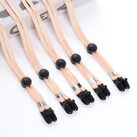 Sucrain 5 Pieces Adjustable Hat Strap Clips Hat Chin Cord for Golfing, Fishing, Boating