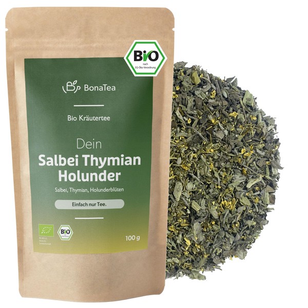 BIO Salbei Thymian Holunder Tee - BonaTea Pure3 Kräutertee ohne