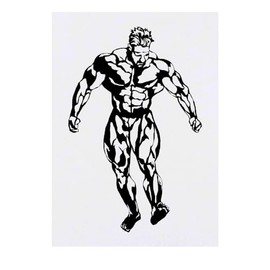 'Body Builder ' Temporary Tattoo - Water Resistant, Skin-Safe, Non-Toxic Transfer (TO00069255)