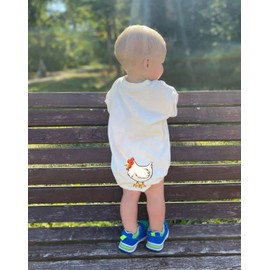 What Chicken Butt Baby Bodysuit Funny Saying Farm Animal Onesie Front Back Cute Baby Shower Gift Idea (0-6 Months, Colorful Print-Romper)