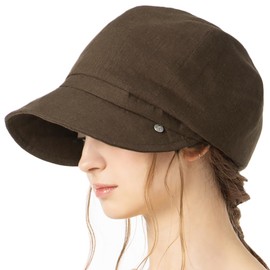 Loo&c Women's Hat, Large Size, Cool to Touch, Merrow, Full Light Blocking, UV Protection, Braun