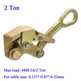 Wogoboo Cable Grip Wire Gripper Steel Cable Puller Tool for Wire Rope,Pulling 4408 Lbs(2 Ton)