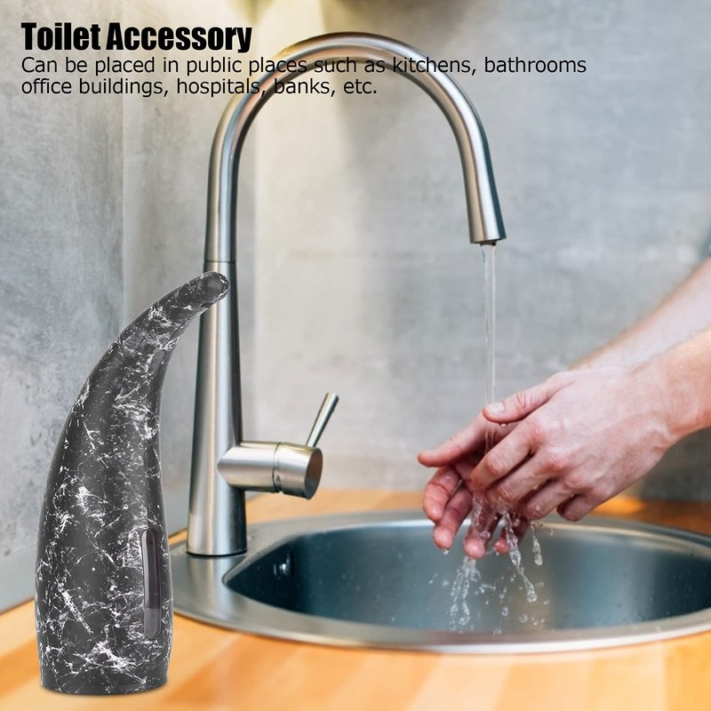 Soap Dispenser, 300 ml, Marble Black, Automatic Soap Dispenser, Infrared