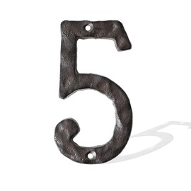 Cast Iron Metal House Numbers 5.5" Heavy Duty Embossed House Address Numbers 0 to 9 Indoor Outdoor DIY Projects Hanging Wall Sign Letters Decor