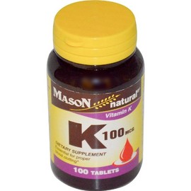 4 Pack Special of MASON NATURAL K VITAMIN 100 MCG TABLETS 100 per bottle