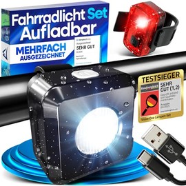 NEXTCOVER¬Æ Fahrradlicht Set mit [VisionOne] LED Set I USB-C aufladbar & wasserdicht I StVZO zugelassen I Fahrrad Licht vorne I Fahrradlampe & Fahrrad R√ºcklicht, Fahrradbeleuchtung Akku, Licht Fahrrad