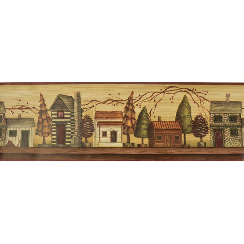 Chesapeake Wallpaper Border Country Houses and Trees