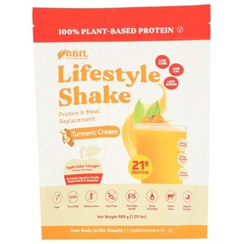 BBFL Turmeric Cream Protein & Meal Replacement Lifestyle Shake, Gluten Free, Soy Free, 1.29 LB (Pack Of 6)