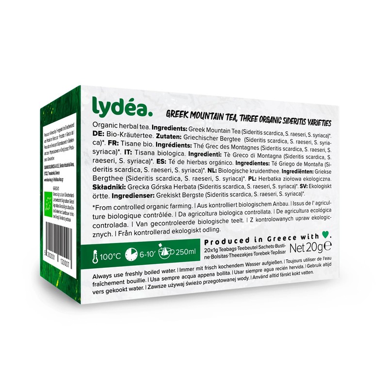 Lydea Organic Greek Mountain Tea 60 Pyramids Pack of 3