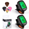 Clip On Guitar Tuner 2 Pack for All Instruments, Acoustic/Electric