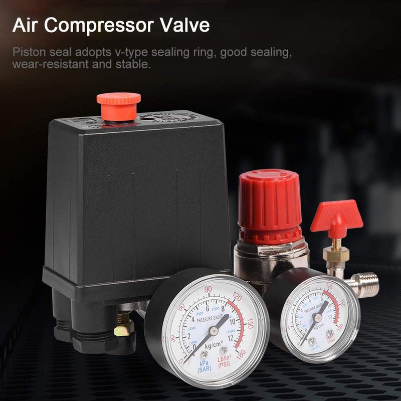 4-Hole 90-120PSI Pressure Switch Compressor Pressure Regulator Air Compressor for
