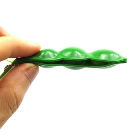 FCBB Fidget Toys 3 Pack Squeeze-a-Bean Edamame Keychain Keyring Extrusion Bean Pea Soybean Stress Relieving Chain Phone Pendants
