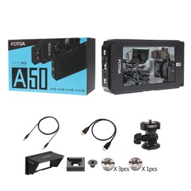 JLWIN 5" 1080p FHD Vedio Monitor Touch Screen 4K HDMI 1920x1080 700nit for Dual NP-F Battery Video Cinema DSLR Camera (A50T)