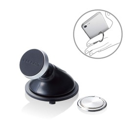 Elecom Car Accessories Smartphone Magnet Holder, Silver