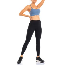 Ukaste Women's Studio Essential High-Rise Yoga Leggings 25" - Soft Stretch Workout Active Tights Pants (Black, 6)