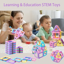 MOOKCUY Magnetic Building Blocks Set Toys for 3 4 5 6 7 8+ Year Old Boys Girls Gift kids Magnetic Tile Educational Toys for Toddlers STEM Creativity Gifts Toys for 3 year old Girls Boys Christmas