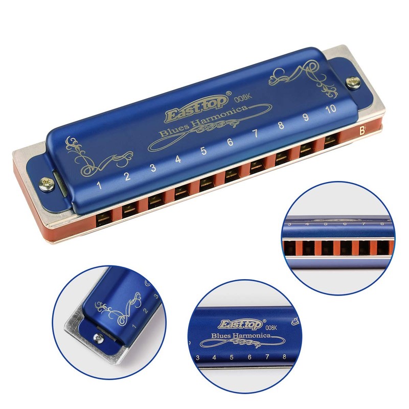 Professional Harmonica Blues Key of Bb 10 Hole 20 Tone