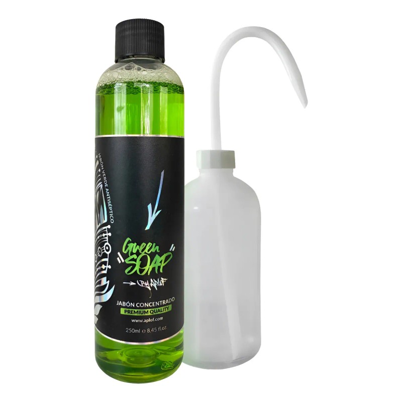 Green Soap Concentrado 250ml + Piseta 500ml Limpiar Tatuaje