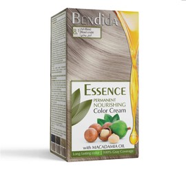 Bendida Permanent Hair Colour - Hair Dye, Red, Brown, Matted Blonde, Black, Ash Blonde, Hair Colours with Macadamia Oil, Hair Dye with Long-Lasting Colour 120 ml (8.1 Ash Blonde)