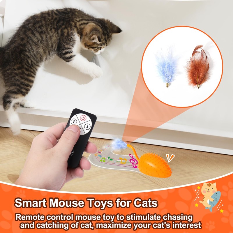 Mity rain Cat Interactive Toys for Indoor Cats, Remote Control