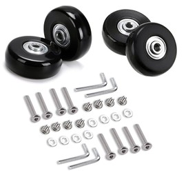 Basetousual Set of 4 Replacement Wheels for Suitcases (68 x 24 mm), Luggage Suitcase Wheels Replacement, Replacement Wheels Suitcase for Samsonite Replacement Wheels Trolley with Ball Bearings