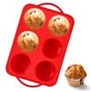 Puyeipt Jumbo Muffin Pan with Metal Frame, 6 Cup Large