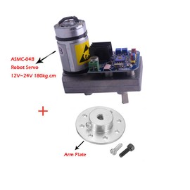 ASMC-04B Robot Servo High power high torque servo Support 12V~24V 180kg.cm and Metal Steering Dedicated Large Torque Servo Special Arm Plate for ASMC ASME Series