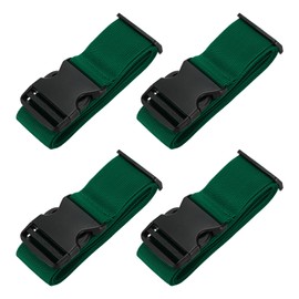 sourcing map 2" x 6.5' Luggage Strap Polyester Adjustable Suitcase Belt for Travel Packing Bag Closure Identify, Dark Green 4pcs