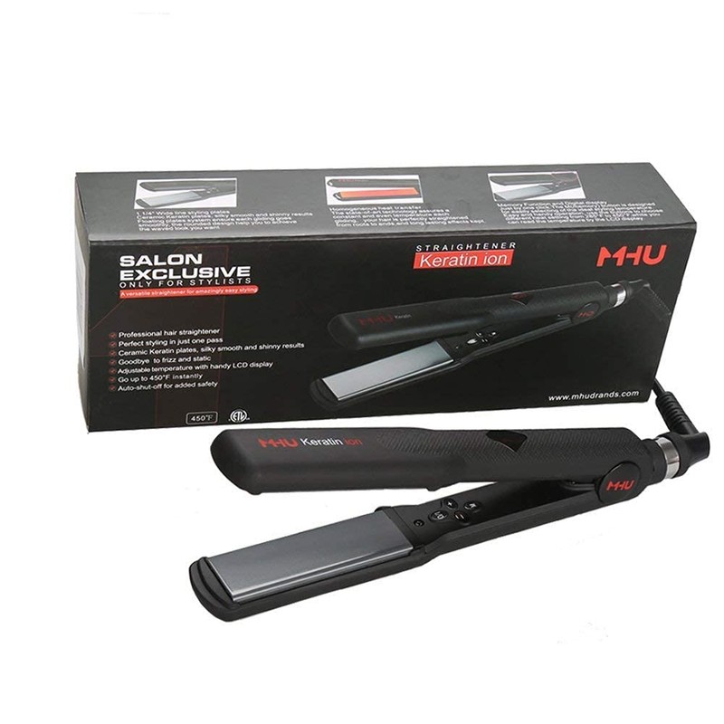 Professional Dual Voltage Hair Straightener 1.25" Keratin Ceramic Flat Iron