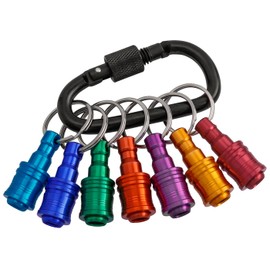 Mesee 3 Piece Screwdriver Bit Holder Key Chain, 1/4 Inch Hex Shank Key Ring Bit Holder Set, Portable Extension Bar Key Fob Drill Screw Adapter Change