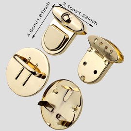 Pack of 6 Closure Lock for Bag, Bag Clasp, Slide Lock for Bags, Metal, Bag Closure for Crochet Bags, for Leather Bag, Wallet, Purse, DIY Crafts