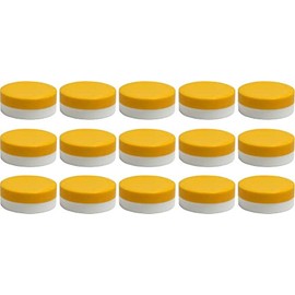 15 Ointment Containers for Pads, Cream Jar, 40 ml Contents with Yellow Lids, Made in Germany