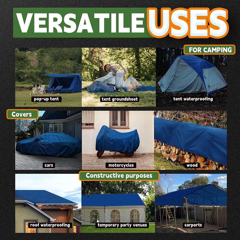 RAINDEWAY Small Tarps 4x6 Feet (2 Pack) 8 Mil, UV
