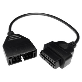 QKYS 1 PC OBD1 to OBD2 GM Adapter, OBD1 Scanner Connector and OBD1 to OBD2 Adapter, Car Scanner Diagnostic Tool Adapter Replacement Compatible with GM 12 Pin to OBD1 to OBD2 16 Pin Connector