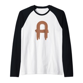 Creative Bold Letter A - Design - Alphabet - Leather Raglan Baseball Tee