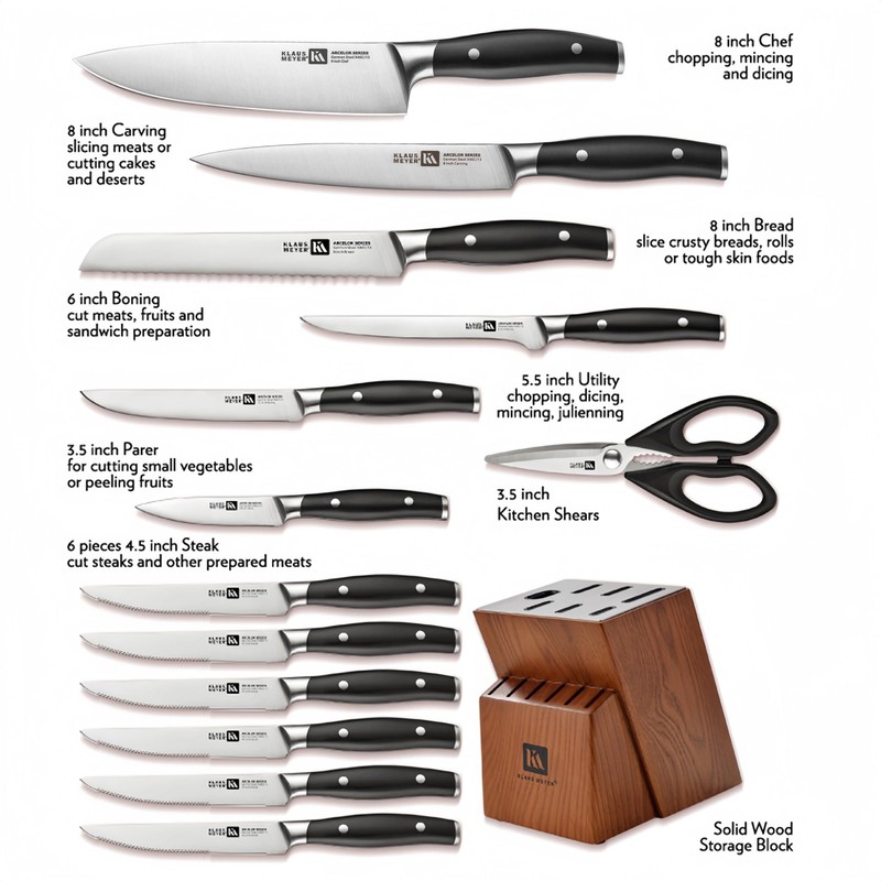 Klaus Meyer Arcelor 14 Piece Exclusive German Steel Non-Slip Handles