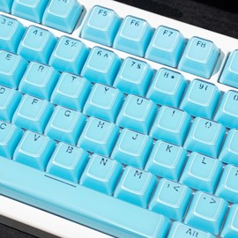 Crystal Jelly Keycaps, Translucent Custom Keycaps 136 Keys, OEM Profile Keyboard Keycap, Cute Shine Through Keycaps for 61/68/84/87/98/100 Cherry Gateron MX Mechanical Keyboard, Blue