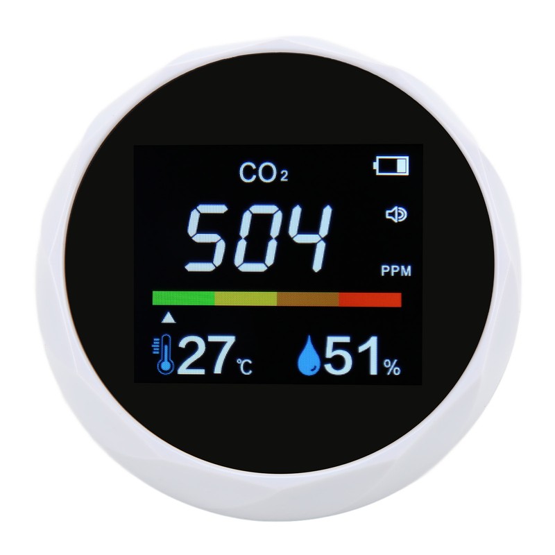 CO2 Monitor Carbon Dioxide Temperature Humidity 3 in 1 Portable