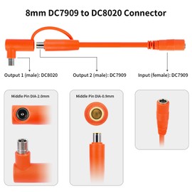 8mm DC Extension Cable 10FT – DC7909 Male to Female Solar Cable with DC8020 Adapter, 14AWG Tinned Copper Wire, Waterproof – Works with Most Portable Power Stations and Solar Generators