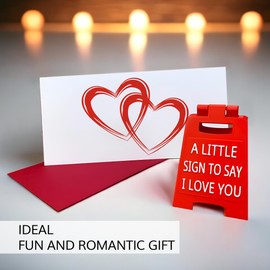 Velenti Valentines Day Gifts - Romantic I Love You Sign - Fun Boyfriend Valentine's Day Gift - Cute Birthday, Christmas, Wedding Gift for Girlfriend, Wife, Fiancee - Mini Sign Decoration