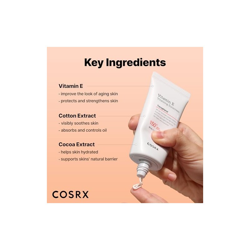 COSRX Vitamin E Sunscreen for Oily Skin SPF 50, Natural