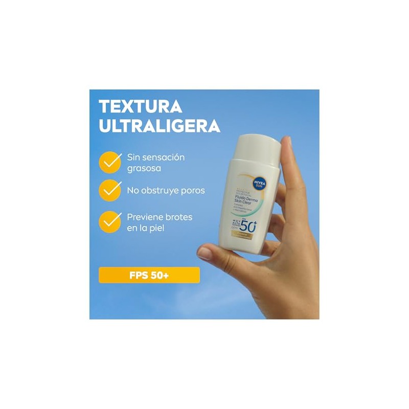 Protector Solar Facial NIVEA SUN Fluido Diario Derma Skin Clear