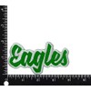 (2"x4") Eagles, Team Spirit, Embroidered, Iron on Patch (Green Twill/White