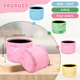 Hejo Pack of 4 Ice Cream Neoprene Sleeve for Ninja Creami Deluxe Accessories, Neoprene Cases for Ninja Ice Cream NC301 NC300 NC299AMZ Series, Colourful Thick Pint Case for Ice Cream Maker Containers