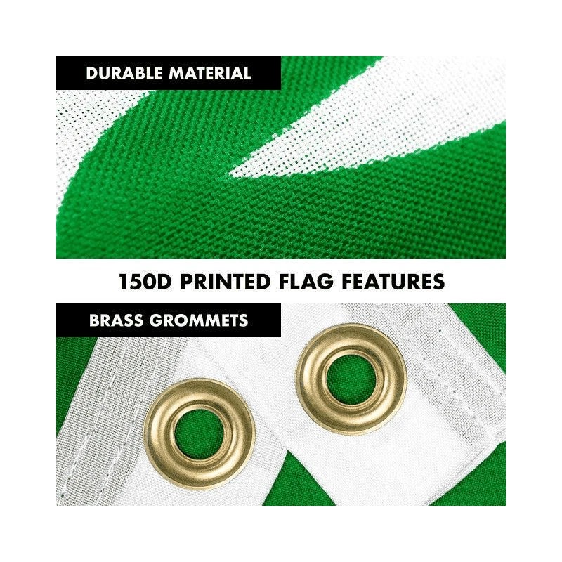 G128 Combo Pack: 6 Feet Tangle Free Spinning Flagpole (Black)